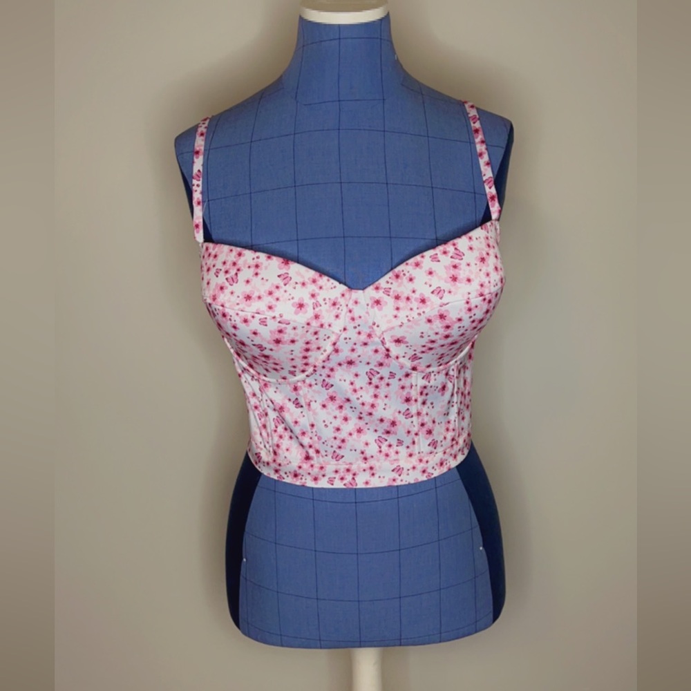 Rue21 | Cami Butterfly/Floral Busier | White/Pink | L/XL |